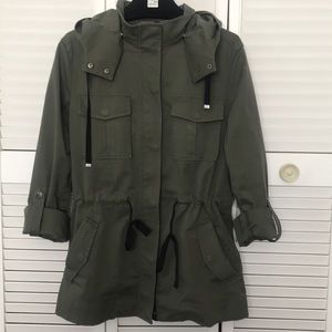 Theory Modern Utility Jacket. Hunter green.